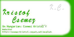 kristof csemez business card